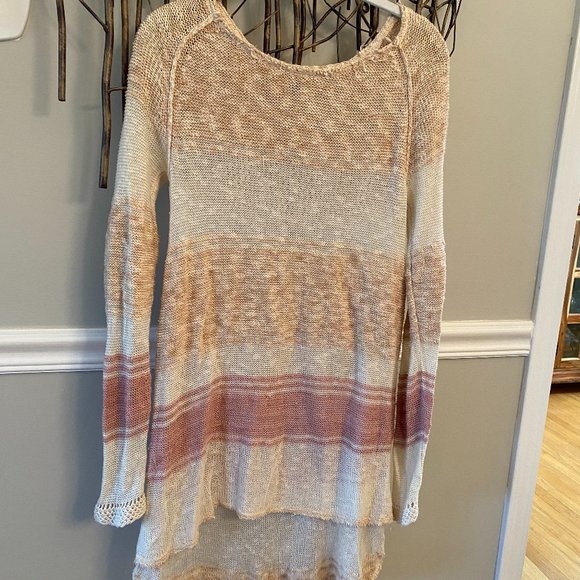 Free People Tan Sweater, Pink Sweater, Hi Low Shirt - Picture 1 of 5